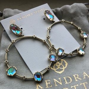 Kendra Scott Sheila Hoop Earrings: Dichroic Glass